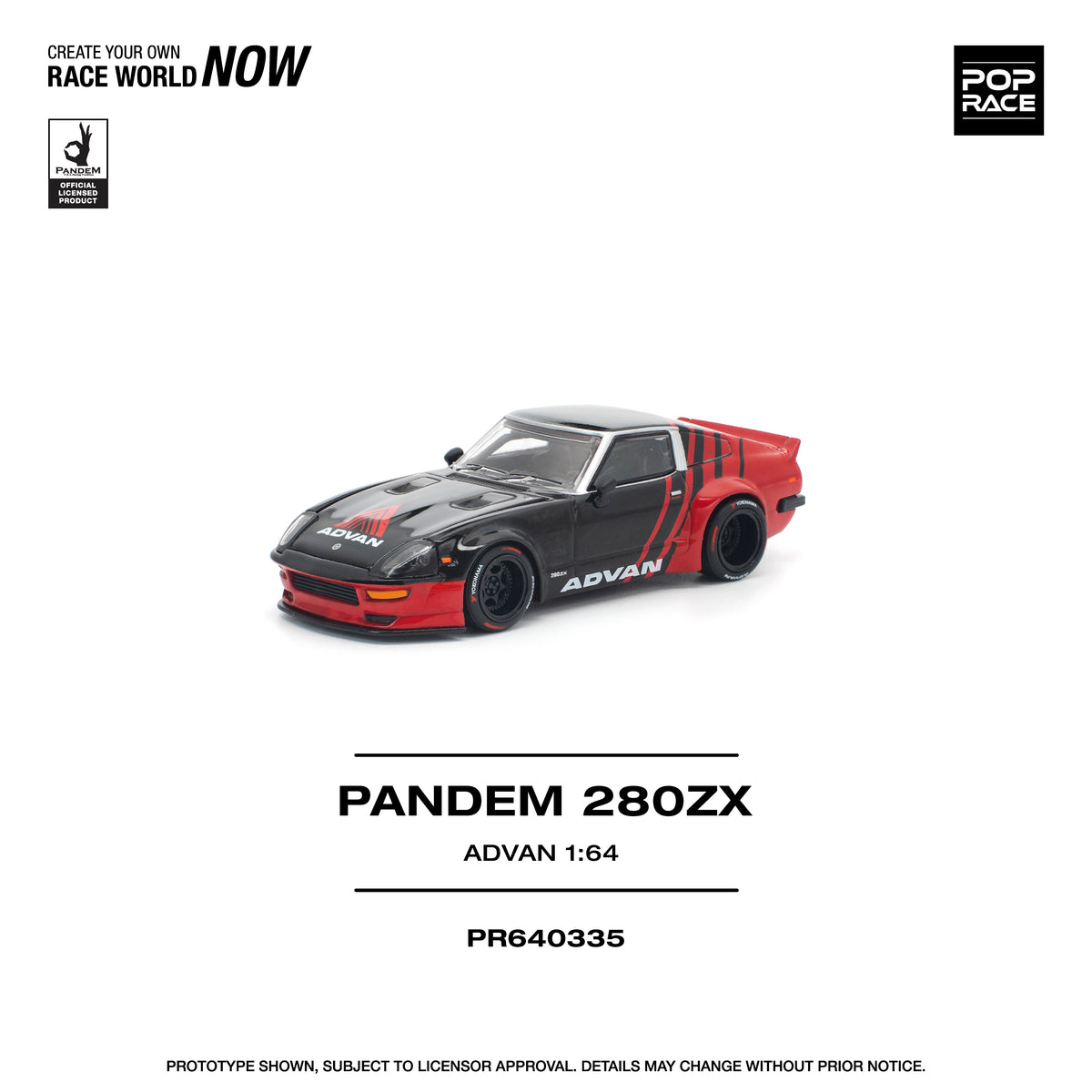 POP RACE PR64-335 Pandem Nissan 280ZX Advan 1:64 scale