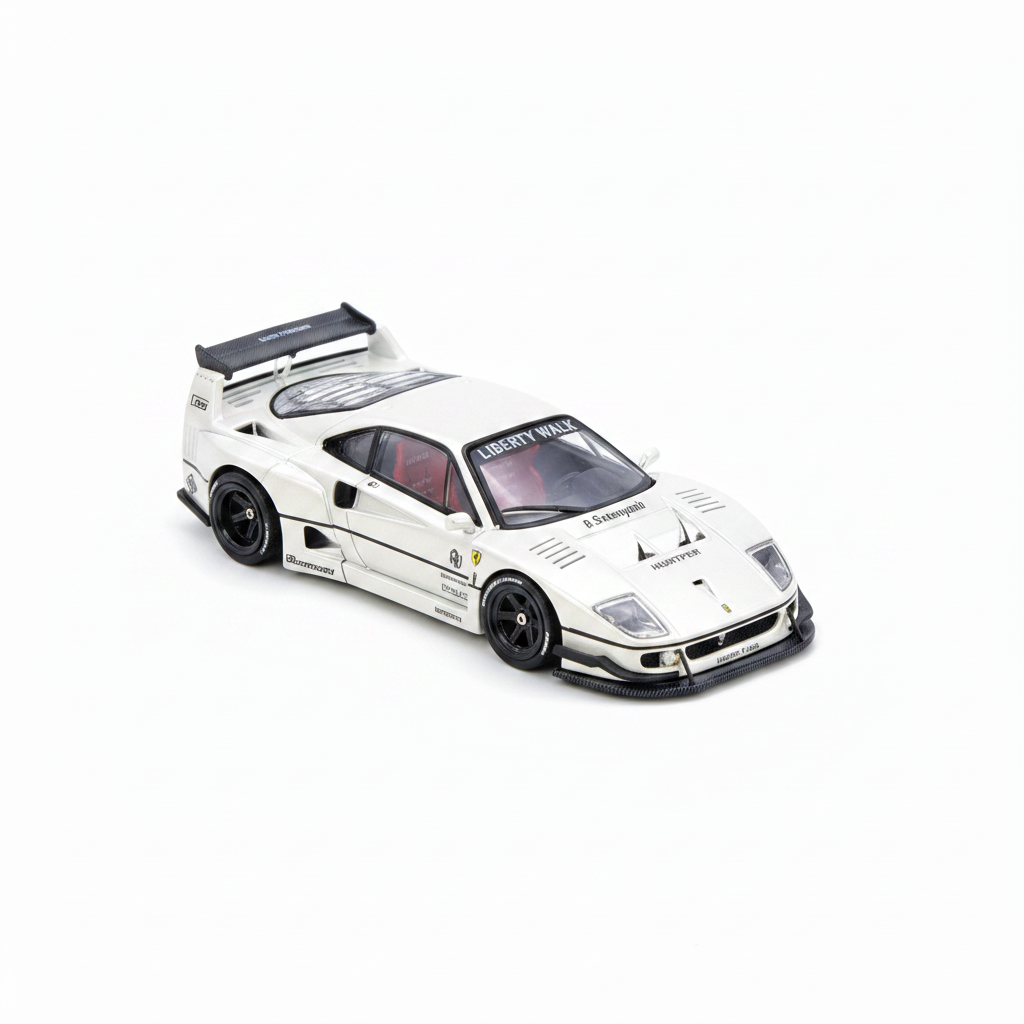 INNO64 Ferrari F40 Liberty Walk Silver Chrome