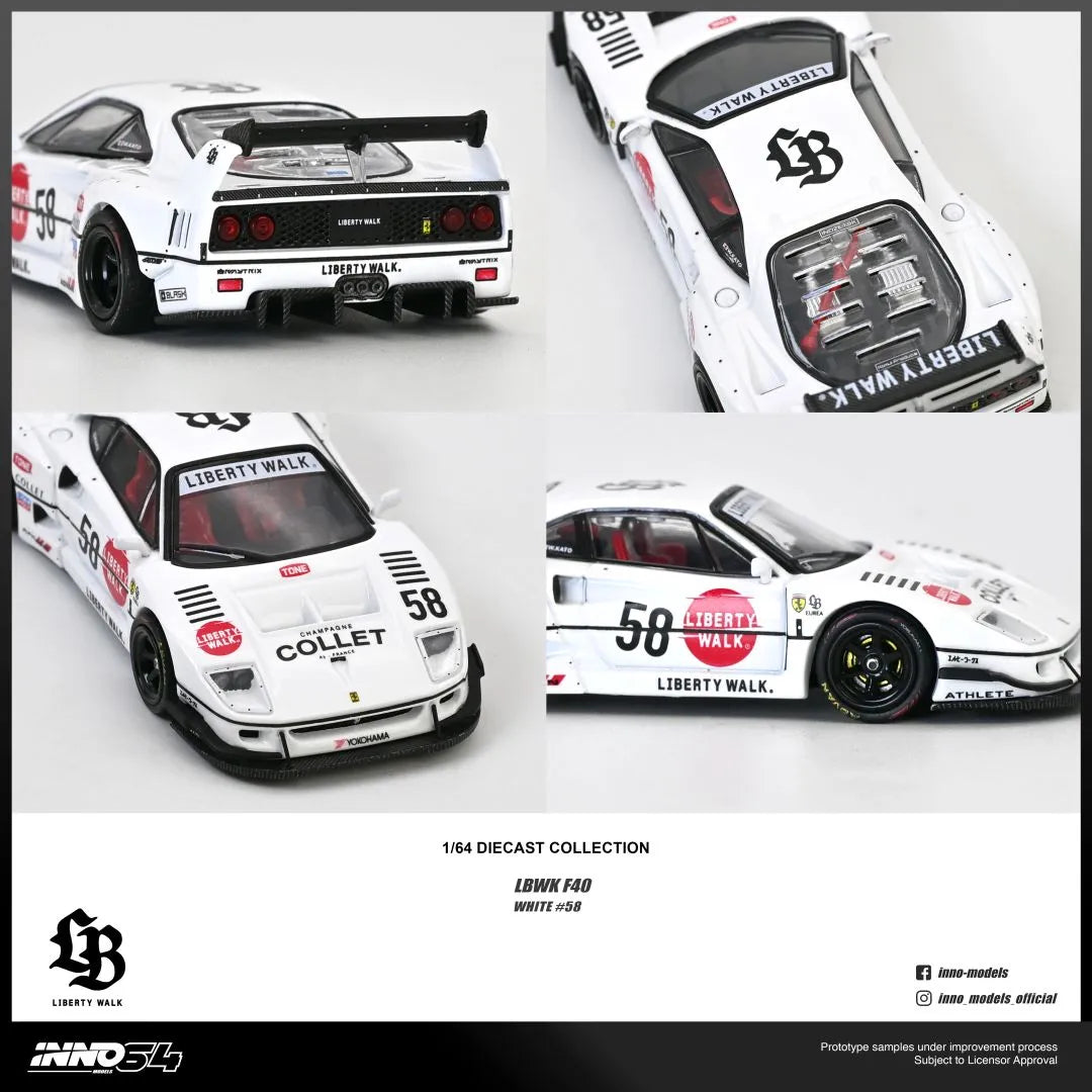 INNO64 LBWK Ferrari F40 White #58