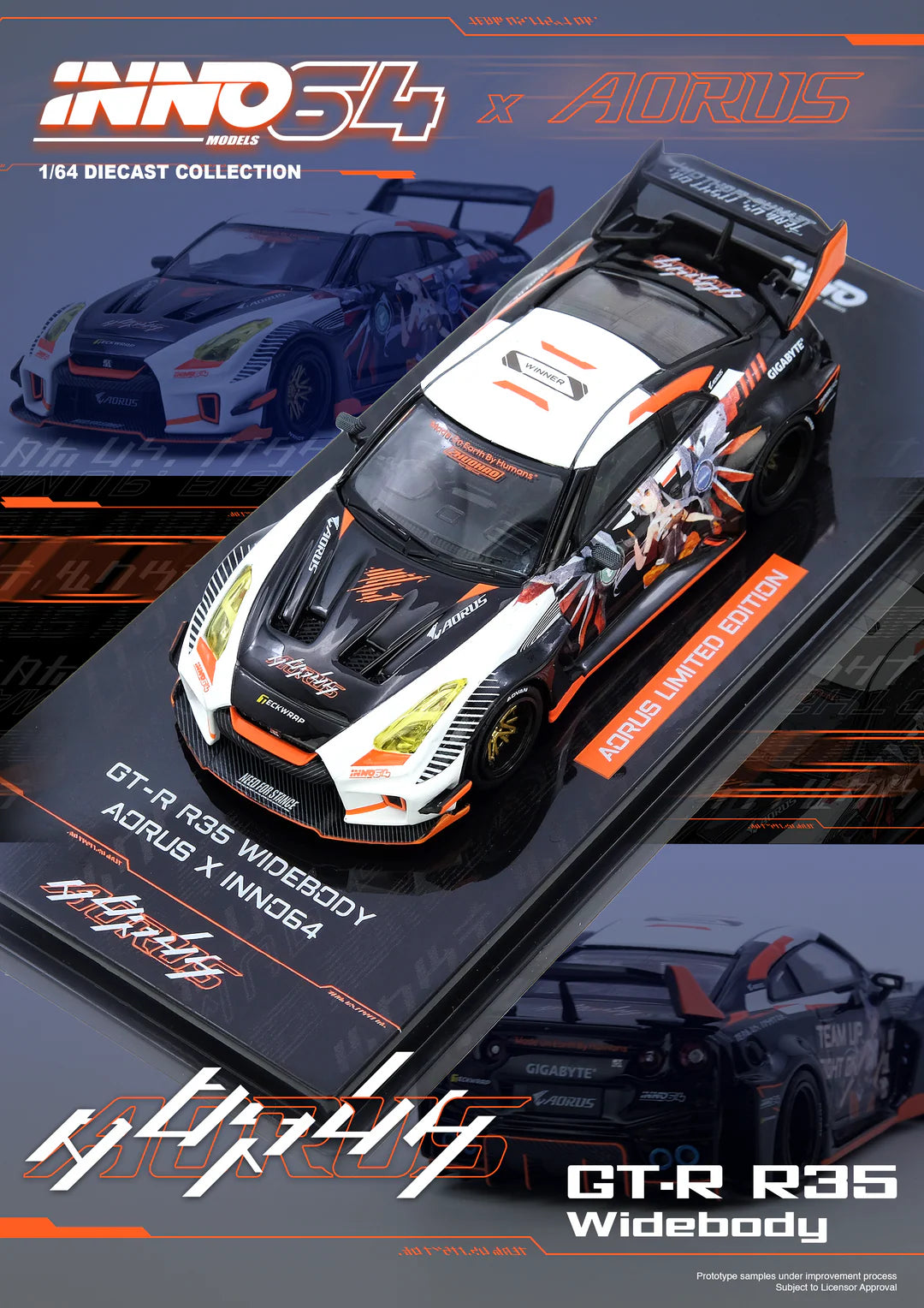 INNO64 1:64 GT-R R35 WIDEBODY AORUS X INNO64 Limited Edition