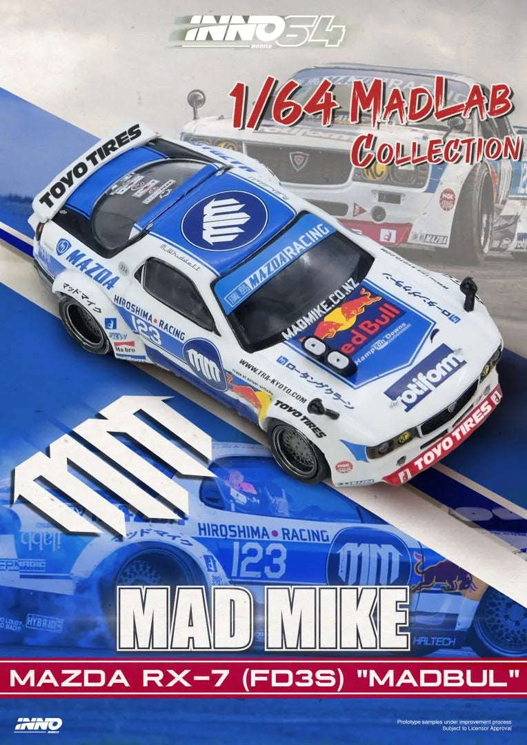 INNO64 Mad Mike Mazda RX7 (FD3S) “Pandem Rocket Bunny” MADBUL Madlab Collection