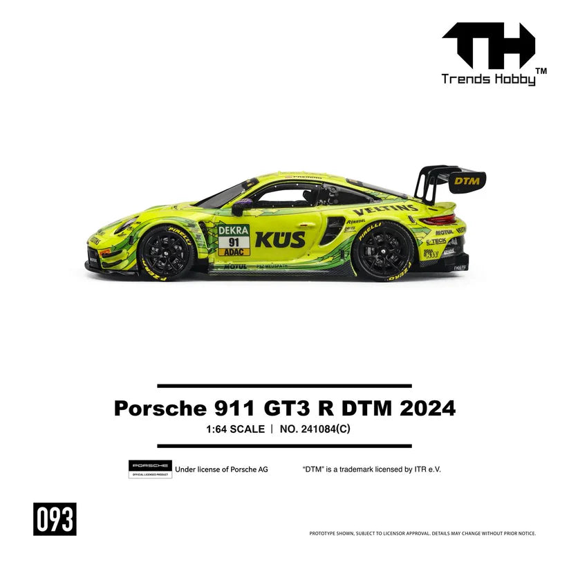 Porsche 911 (992) GT3 R DTM 2024 Yellow #91 Trends Hobby