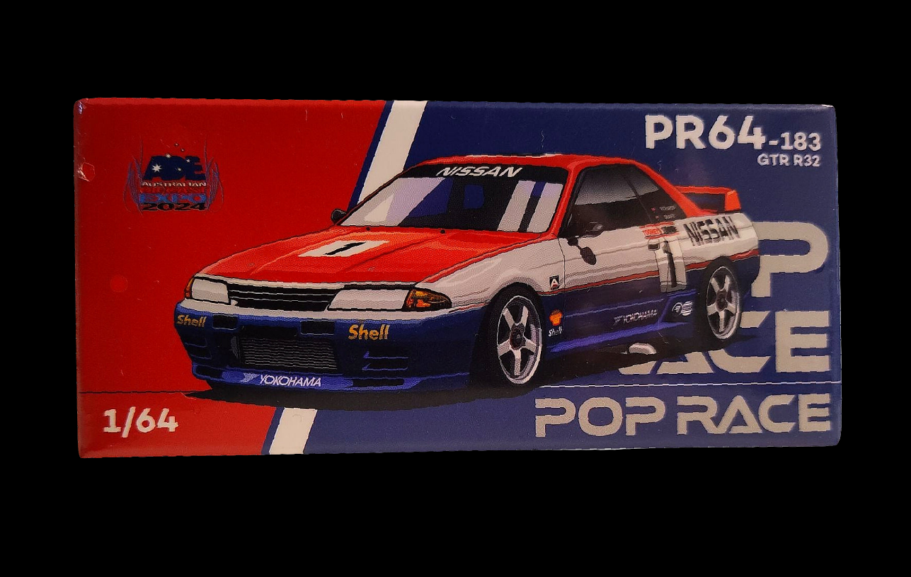 Pop Race PR64-183 Nissan Skyline GT-R R32 Australian Diecast Expo Exclusive 1:64 Scale