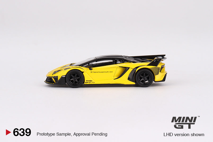 LB Silhouette WORKS Lamborghini Aventador GT EVO Yellow Mini GT