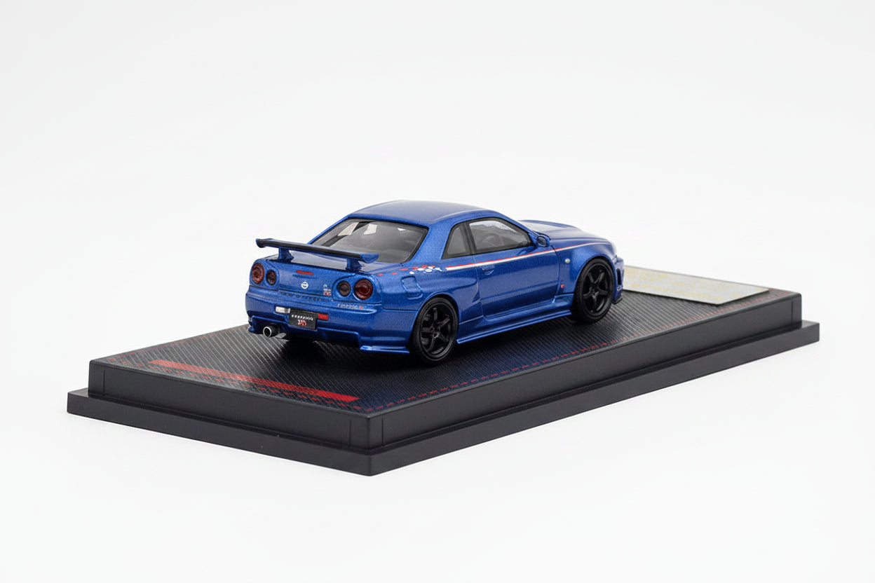 Ignition Model Nissan Skyline GT-R BN R34 V-Spec II Blue Metallic TOKYO AUTO SALON KUALA LUMPA 2025