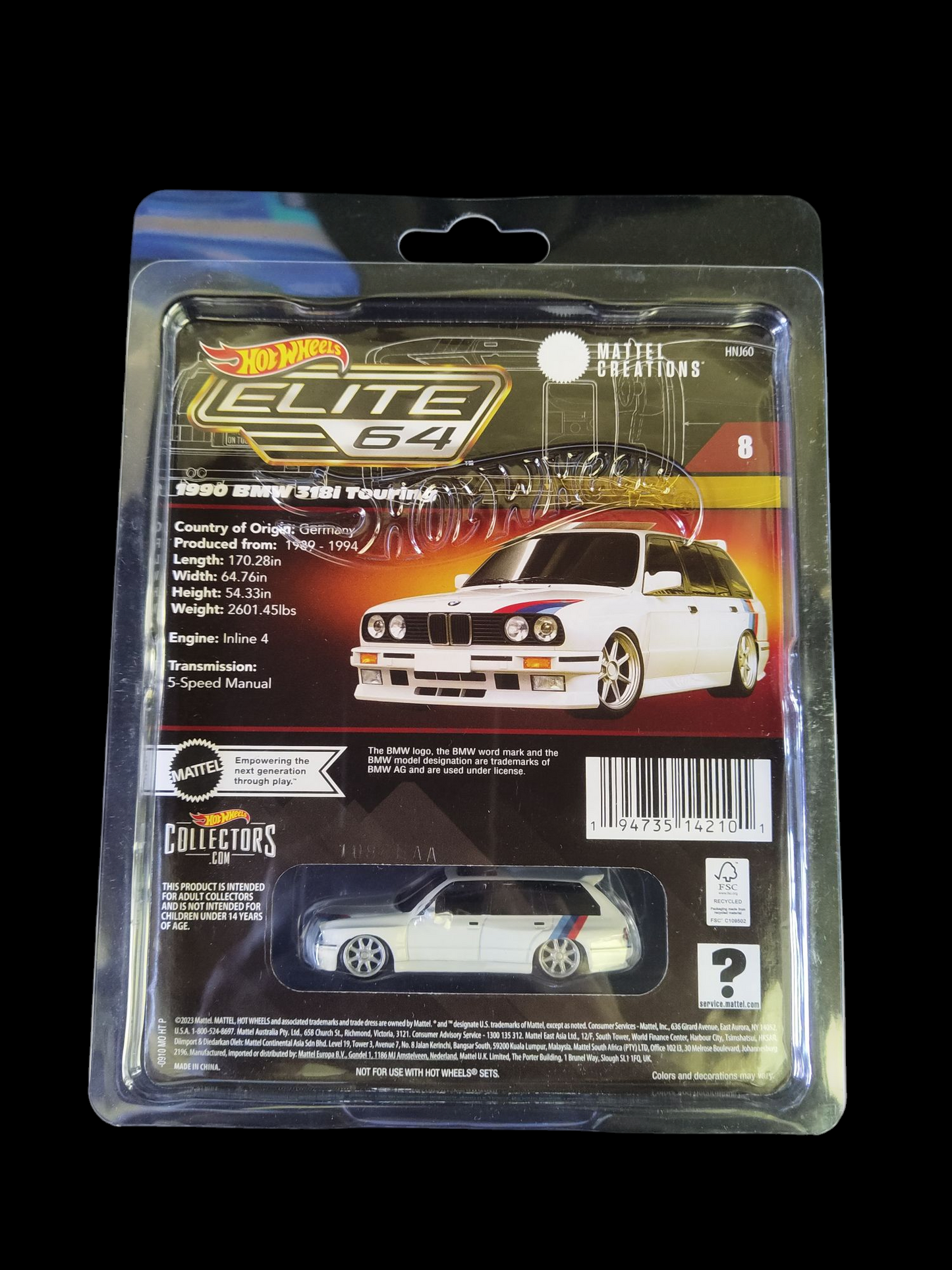 Hot Wheels ELITE 64 1990 BMW 318i Touring