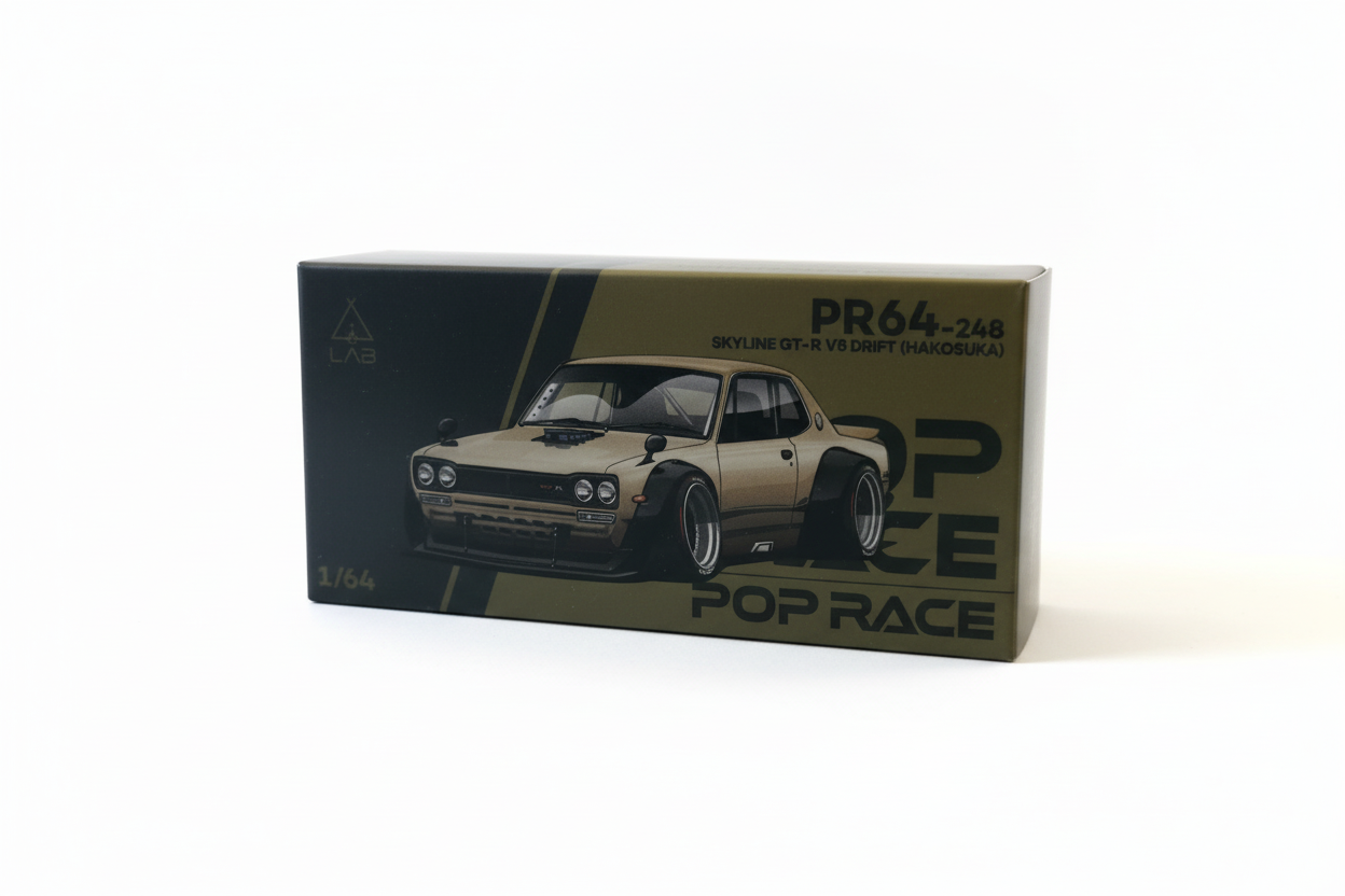 Pop Race PR64-248 Skyline GT-R V8 Drift (Hakosuka)