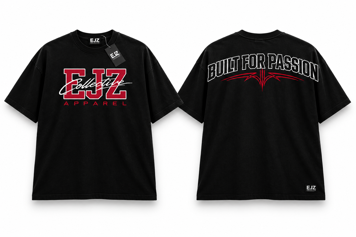 EJZ COLLECTIVE APPAREL Oversized t-shirt (red) V1