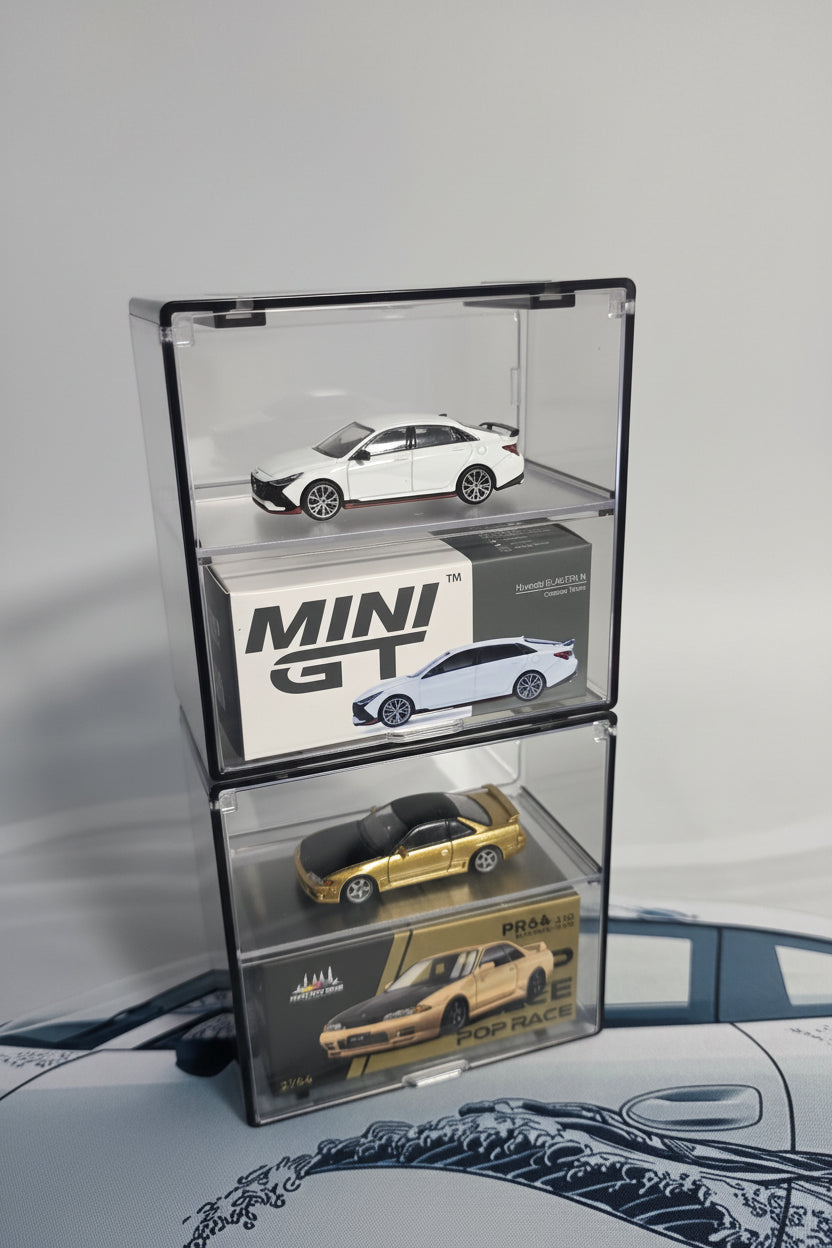 Dual layer display case 1pc Collectible display, suitable for KAIDO HOUSE, MINI GT, POP RACE and more 1:64 scale