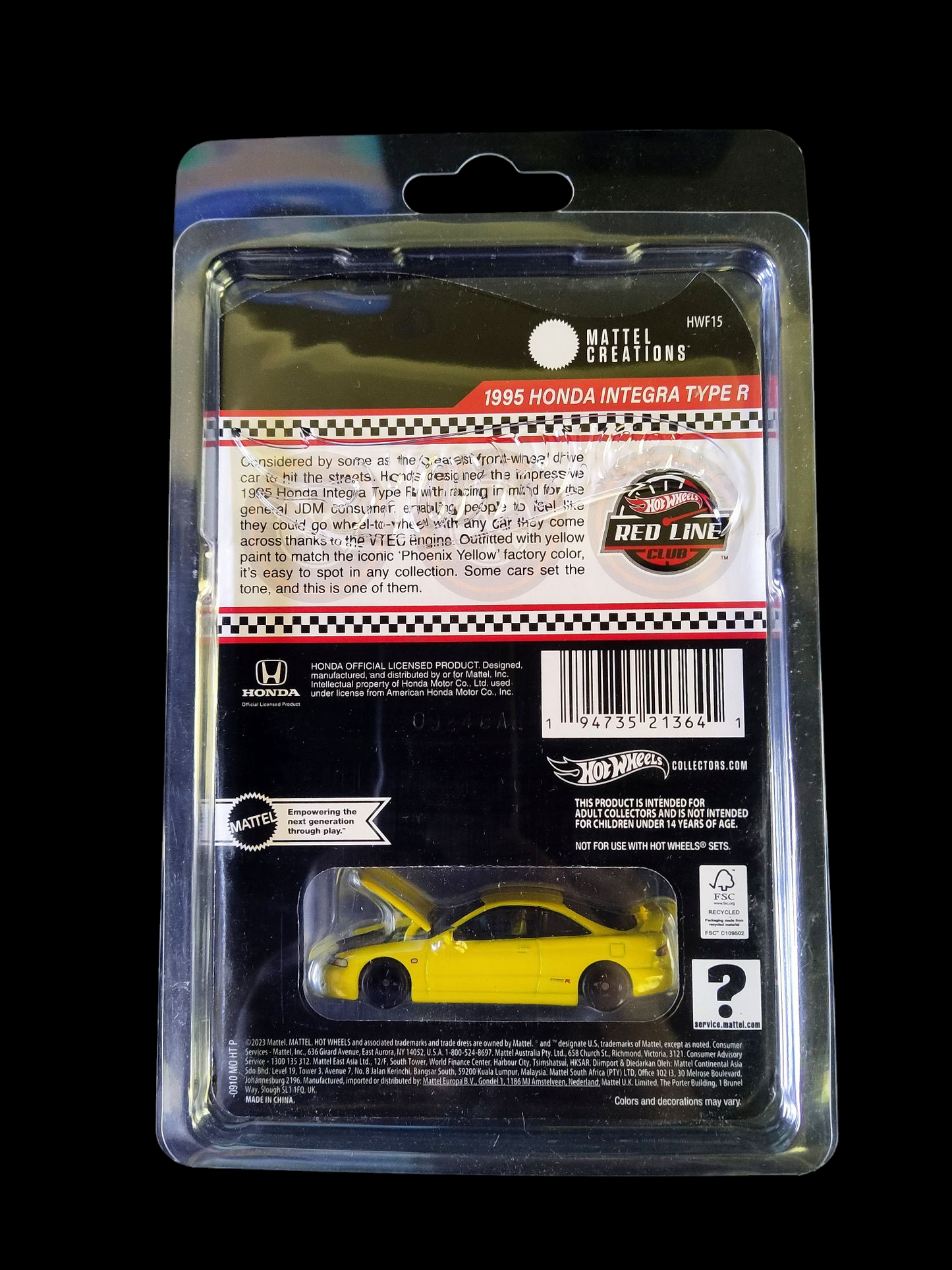 Hot Wheels RLC 1995 Honda Integra Type R