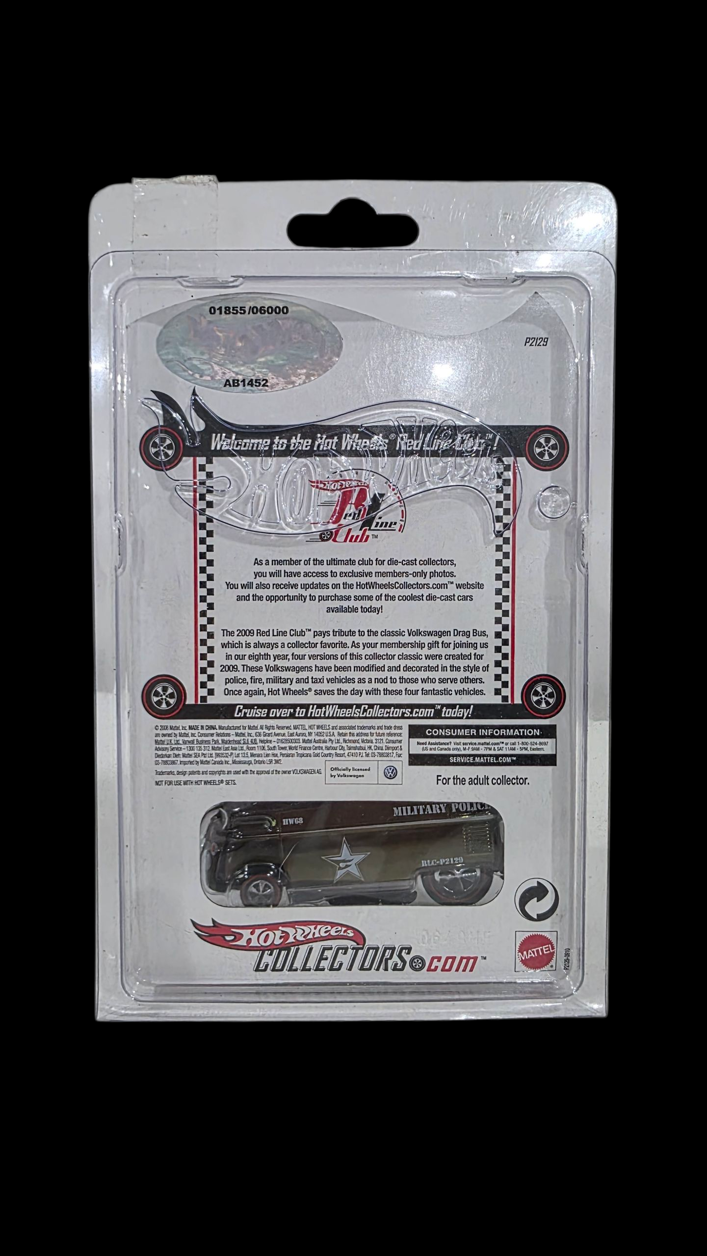 Hot Wheels RLC Volkswagen Drag Bus MILITARY POLICE #1855/6000