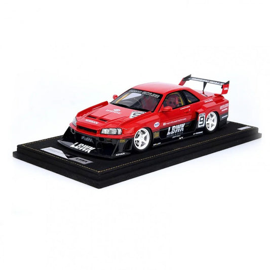 1:18 LBWK Nissan E-R34 Super Silhouette Skyline GTR Red INNO18