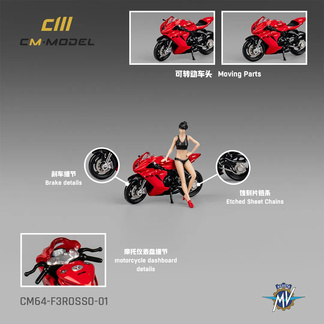 CM Model MV Agusta F3 Rosso Red With Showgirl – CM64-F3Rosso-01
