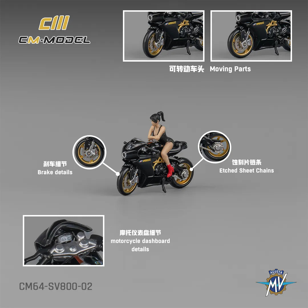 CM Model MV Agusta SV800 Black with Showgirl – CM64-SV800-02