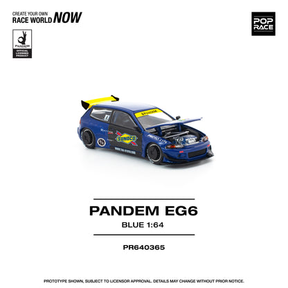POP RACE Pandem Honda Civic EG6 Blue/Black – PR64-0365