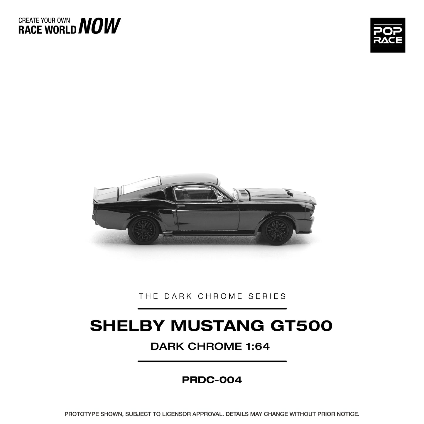 POP RACE Shelby Mustang GT500 Dark Chrome – PRDC-004