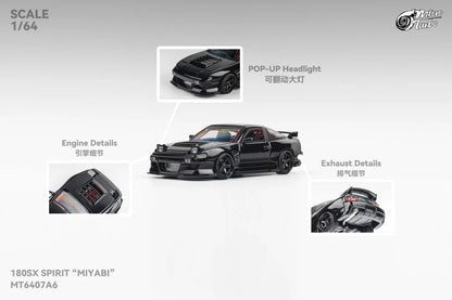 Micro Turbo 1:64 Custom Nissan 180SX MIYABI - Black