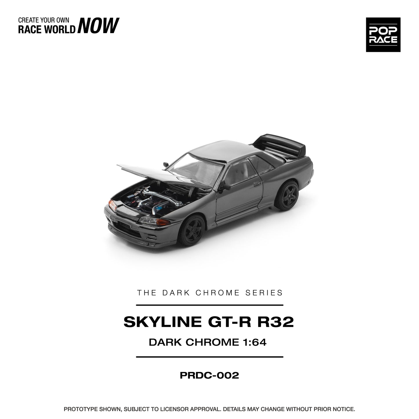 POP RACE Nissan Skyline GT-R R32 Dark Chrome – PRDC-002