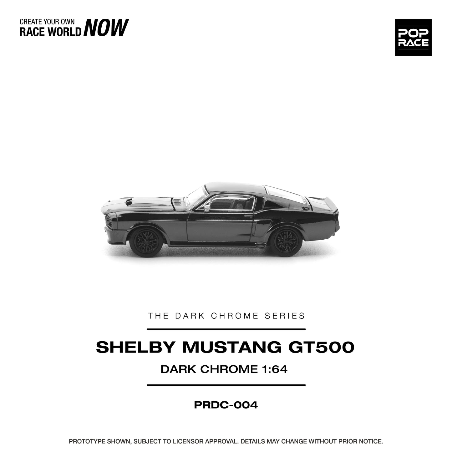 POP RACE Shelby Mustang GT500 Dark Chrome – PRDC-004