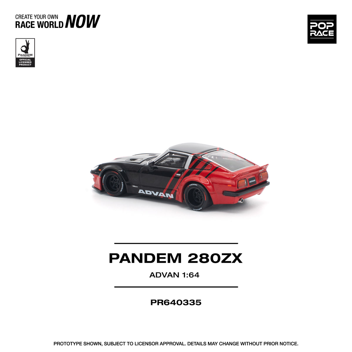 POP RACE PR64-335 Pandem Nissan 280ZX Advan 1:64 scale