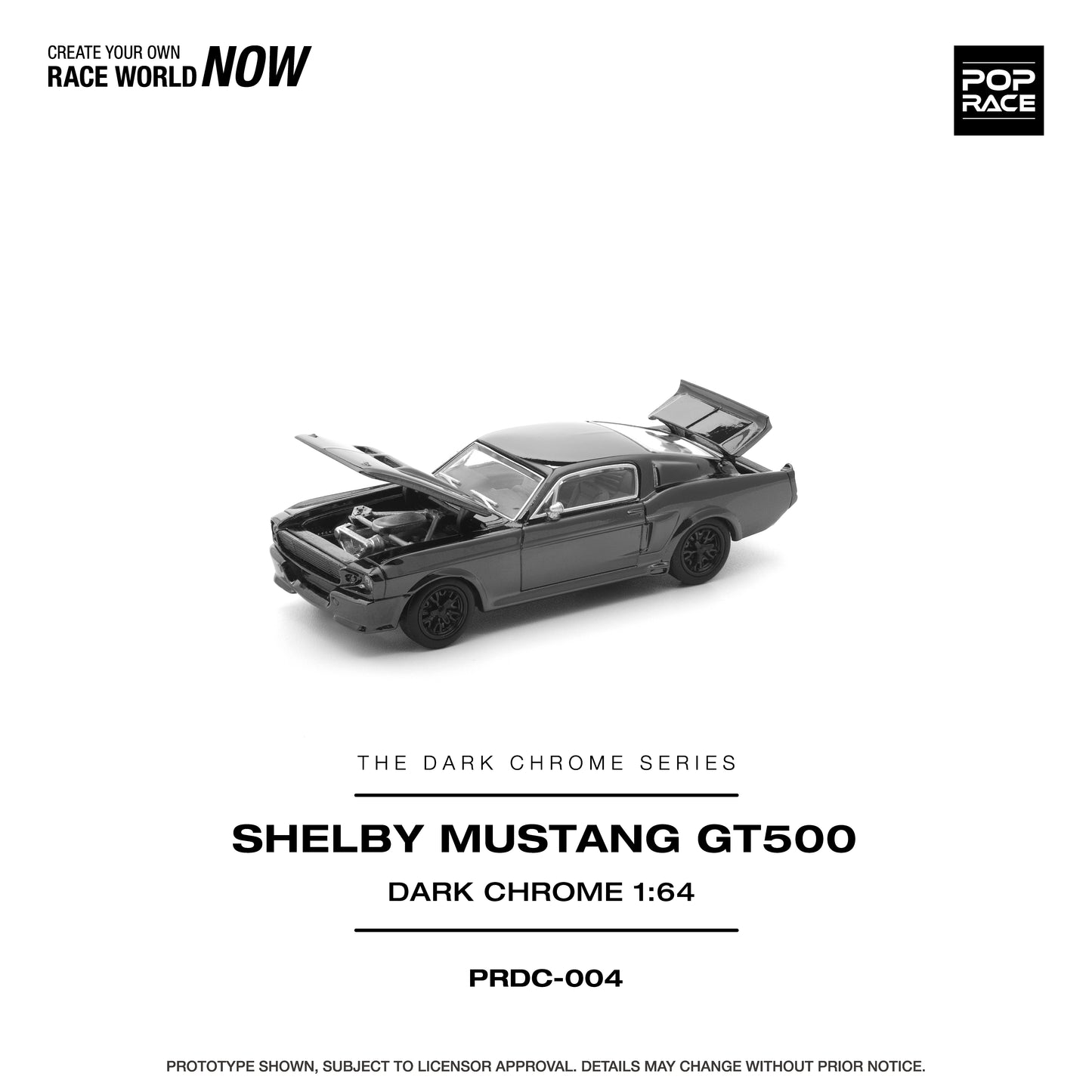 POP RACE Shelby Mustang GT500 Dark Chrome – PRDC-004