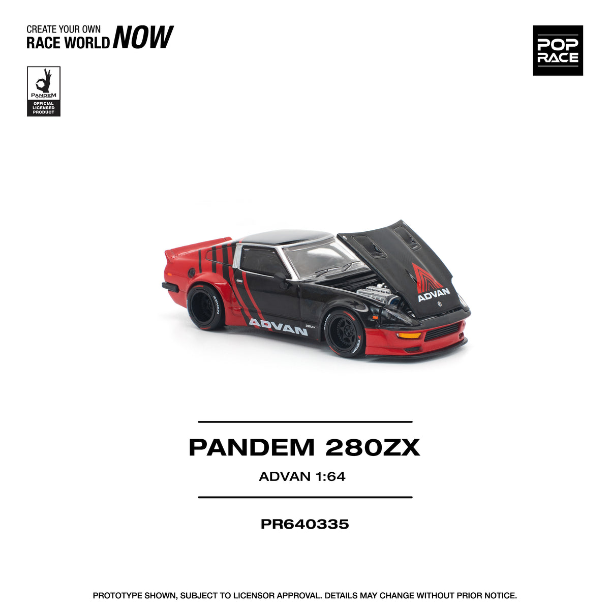 POP RACE PR64-335 Pandem Nissan 280ZX Advan 1:64 scale