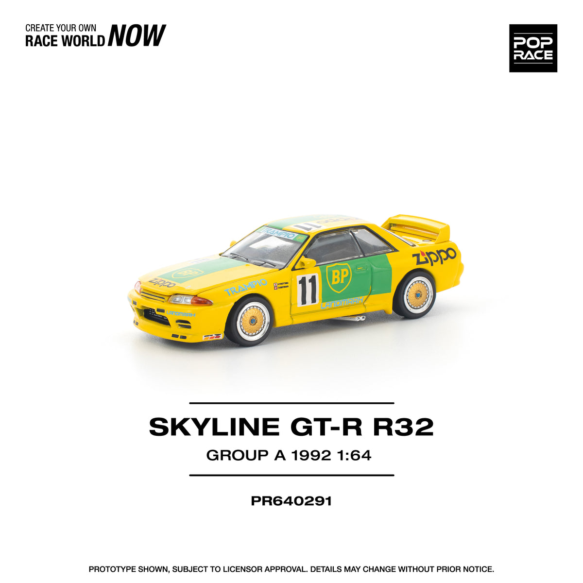 POP RACE PR64-291 Nissan Skyline GT-R R32 Group A 1992 #11 1:64 scale