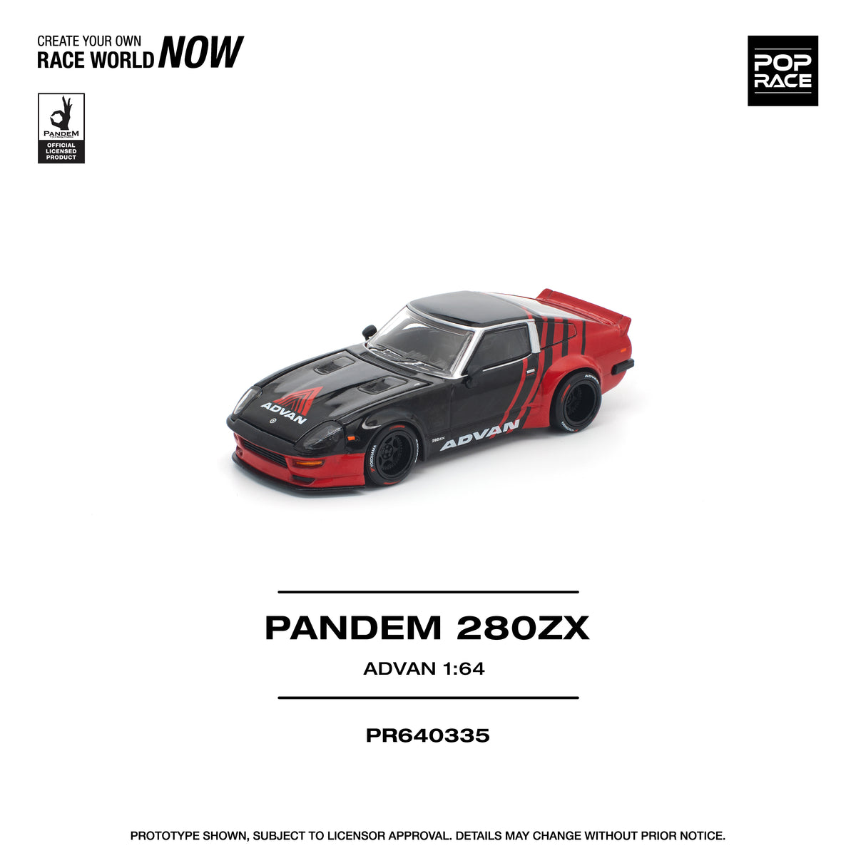 POP RACE PR64-335 Pandem Nissan 280ZX Advan 1:64 scale