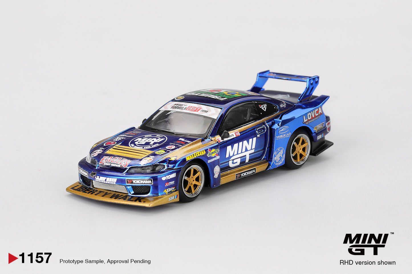Nissan Silvia (S15) LB-Super Silhouette #555 Team MINI GT Liberty Walk 2025 Formula Drift Mini GT