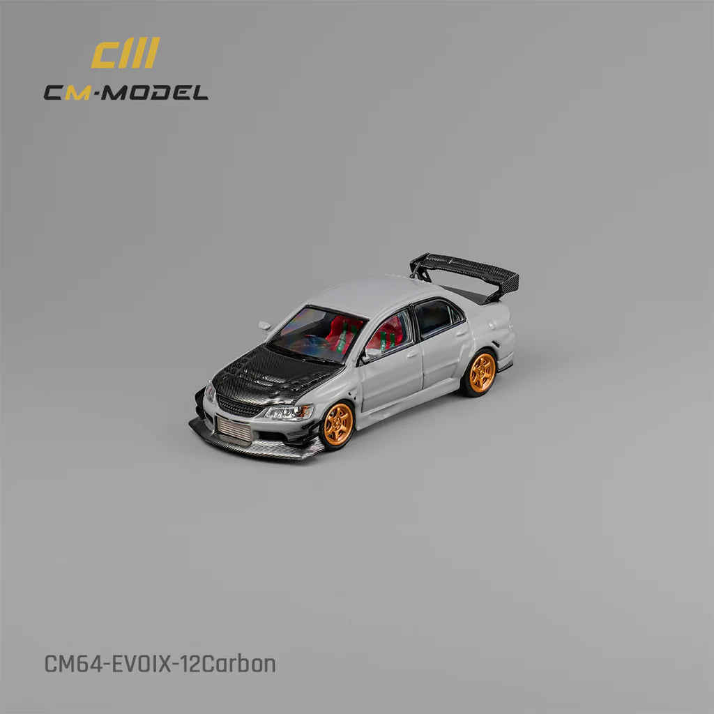 CM MODEL Mitsubishi Lancer Evolution IX Grey with Carbon Bonnet