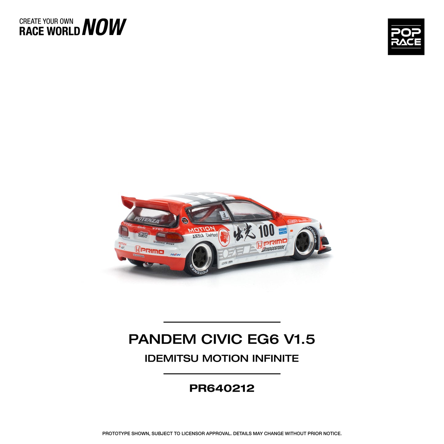 POP RACE PR64-212 PANDEM CIVIC EG6