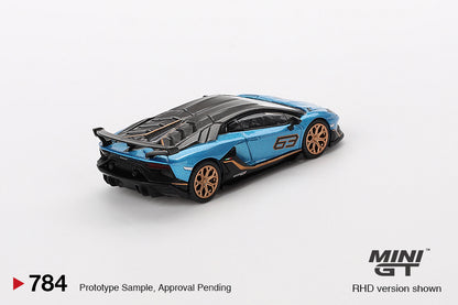 Lamborghini Aventador SVJ 63 Blu Aegir Mini GT