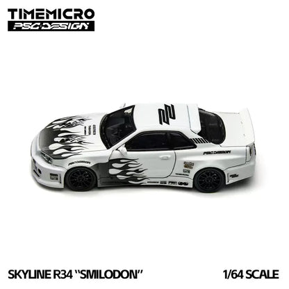 TimeMicro × PSC DESIGN 1/64 Nissan R34 "Smilodon" Black & White