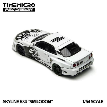 TimeMicro × PSC DESIGN 1/64 Nissan R34 "Smilodon" Black & White