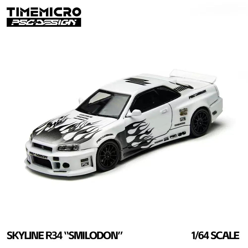 TimeMicro × PSC DESIGN 1/64 Nissan R34 "Smilodon" Black & White