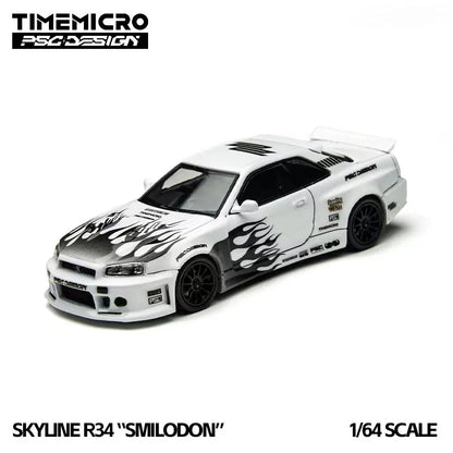 TimeMicro × PSC DESIGN 1/64 Nissan R34 "Smilodon" Black & White