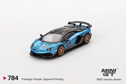 Lamborghini Aventador SVJ 63 Blu Aegir Mini GT