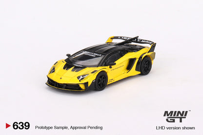 LB Silhouette WORKS Lamborghini Aventador GT EVO Yellow Mini GT