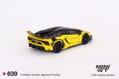 LB Silhouette WORKS Lamborghini Aventador GT EVO Yellow Mini GT