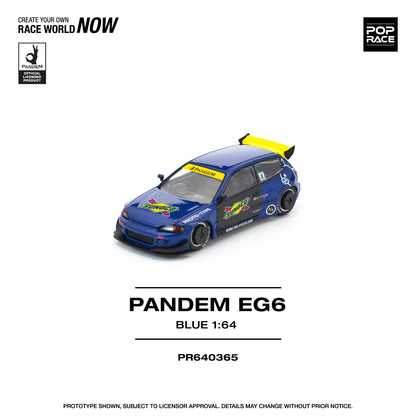 POP RACE Pandem Honda Civic EG6 Blue/Black – PR64-0365