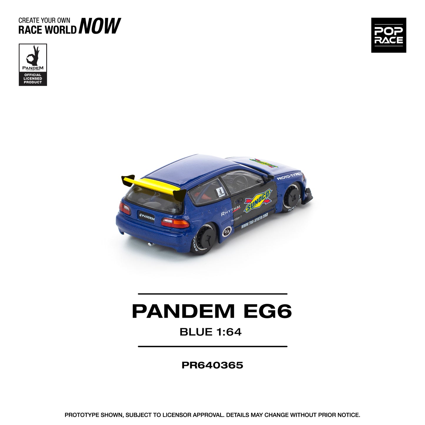 POP RACE Pandem Honda Civic EG6 Blue/Black – PR64-0365