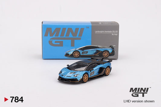 Lamborghini Aventador SVJ 63 Blu Aegir Mini GT