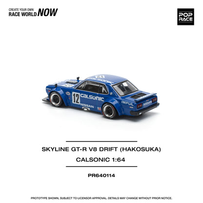 POP RACE PR64-114 Skyline GT-R V8 Drift (HAKOSUKA) Calsonic