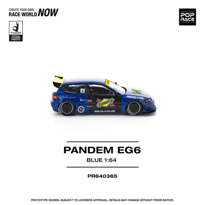 POP RACE Pandem Honda Civic EG6 Blue/Black – PR64-0365