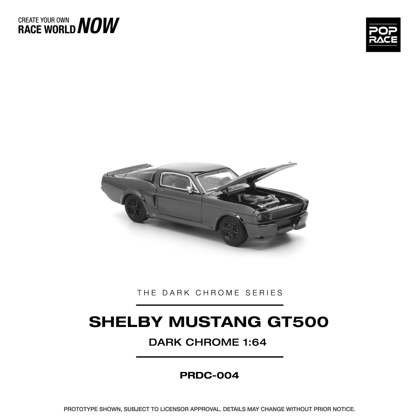 POP RACE Shelby Mustang GT500 Dark Chrome – PRDC-004