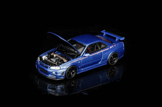 Motor Helix Nissan Skyline GT-R (R34) NISMO Customized Bayside Blue 1:64 scale