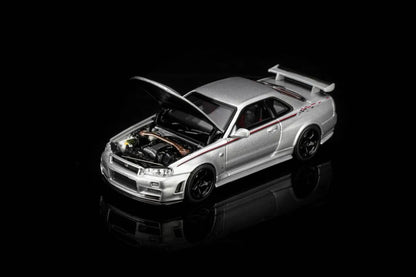 Motor Helix Nissan Skyline GT-R (R34) NISMO Customized Sonic Metallic Silver 1:64 scale