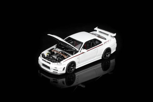 Motor Helix Nissan Skyline GT-R (R34) NISMO Customized White Pearl 1:64 scale