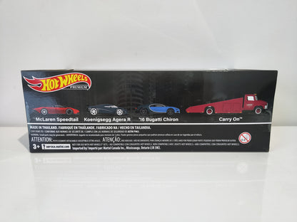 Hot Wheels Premium Diorama Set, Bugatti, Koenigsegg, McLaren and Carry On