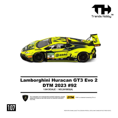 Trends Hobby 1:64 Lamborghini Huracan GT3 Evo 2-DTM 2023 #92 Fluorescent Green 241083(A)